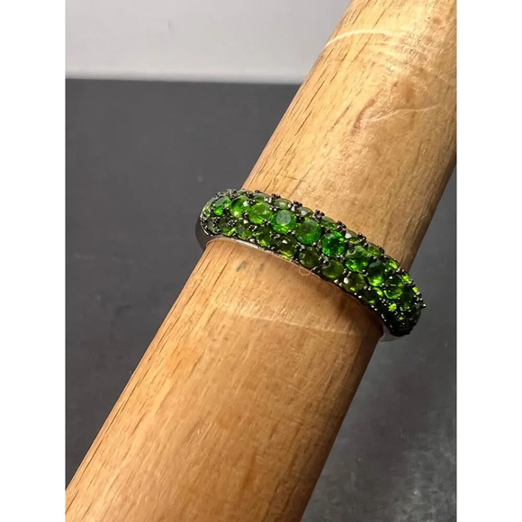 Green Chrome Diopside Rhodium Over Sterling Silver Ring 1.18ctw size 9 - Picture 2 of 11